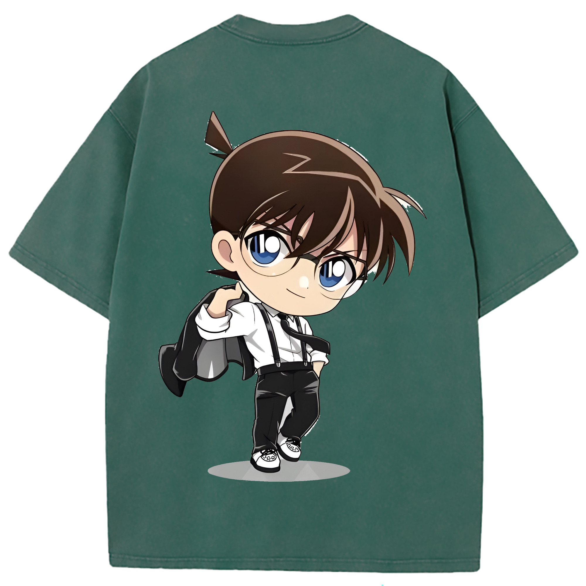 （画像用） 名探偵コナン 江戸川 コナン Detective Conan Conan Edogawa 綿100% ヴィンテージ風 半袖Tシャツ（背面プリント）